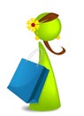 Shopping girl icon