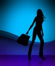 Shopping girl illustration Royalty Free Stock Photo