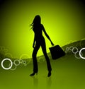 Shopping girl illustration Royalty Free Stock Photo