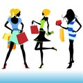 Shopping girl illustration Royalty Free Stock Photo