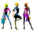 Shopping girl illustration vector Royalty Free Stock Photo