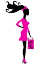 Shopping girl silhouette