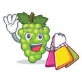 Shopping green grapes character cartoon