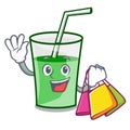 Shopping green smoothie character cartoon