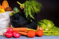 Shopping, groceries, bags full of vegetables and fruits Royalty Free Stock Photo