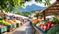 a shopping groceries vegetable sale marketplace farmers market food store gardening sell fruit stand selling health fresh healthy Royalty Free Stock Photo