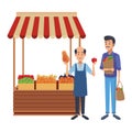 Grocery business cartoon