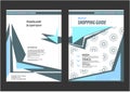 Shopping guide template. Blue, turquoise and grey colours.