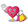 Shopping heart character ice cream on candy