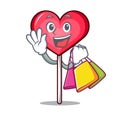 Shopping heart lollipop character cartoon