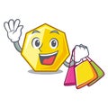 Shopping heptagon isolated with in the mascot