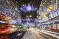 A shopping high street in London in winter