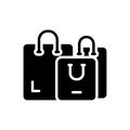 Black solid icon for Shopping, handle and buy Royalty Free Stock Photo