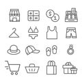 Shopping icon isolated for business or web and application. Minimal modern outline Royalty Free Stock Photo