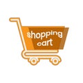 Shopping icon with isolated on a white backgroundshopping cart. vector illustration elements Royalty Free Stock Photo