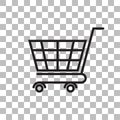 Shopping icon with isolated on a white backgroundshopping cart. vector illustration elements Royalty Free Stock Photo