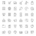 Shopping icon set in flat style. Online commerce vector illustration on white isolated background. Market store business concept Royalty Free Stock Photo