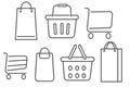 Shopping Icon Set. illustration. Simplines series. Simple outlined icons. Royalty Free Stock Photo