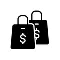 Black solid icon for Shopping, supermarket and bag Royalty Free Stock Photo