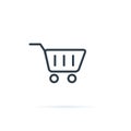 Shopping icon vector. Shopping cart icon. Buy icon for ecommerce shop. Purchase shop sign line basket icon. Online store Royalty Free Stock Photo