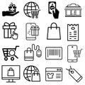 Shopping icon vector. E-commerce illustration sign. eshop symbol.