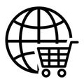 Shopping icon vector. E-commerce illustration sign. eshop symbol.