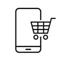 Shopping icon vector. E-commerce illustration sign. eshop symbol.