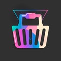 Shopping icon vector gradient geometric style. Royalty Free Stock Photo