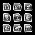 Shopping icons, black sticker Royalty Free Stock Photo