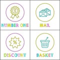 Shopping Icon Set for Online Store in Linear Style