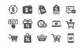 Shopping icons. Gift, Percent sign and Sale discount. Classic icon set. Vector