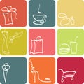 Shopping icons set Royalty Free Stock Photo