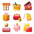 Shopping icons set Royalty Free Stock Photo