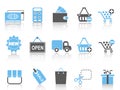 Shopping icons set ,blue series