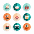 Shopping icons set in flat style. Vector illustration for web design Royalty Free Stock Photo