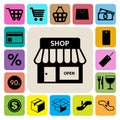 Shopping icons set. Illustration Royalty Free Stock Photo