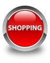 Shopping glossy red round button Royalty Free Stock Photo