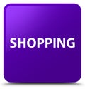 Shopping purple square button Royalty Free Stock Photo