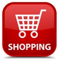 Shopping special red square button Royalty Free Stock Photo