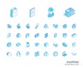 Shopping isometric line icons. 3d vector illustration