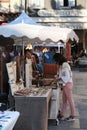 Shopping for Jewelery at the night fair at a tourist destibation