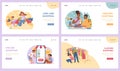 Shopping journey set. Flat vector illustration