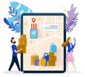 Concept illustration of e-commerce and delivery Royalty Free Stock Photo