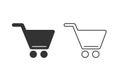 Shopping line icon set vector. Shopping cart icon