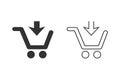 Shopping line icon set vector. Shopping cart icon