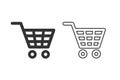 Shopping line icon set vector. Shopping cart icon