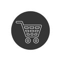 Shopping line icon vector. Shopping cart icon flat