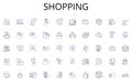 Shopping line icons collection. Automation, Robotics, Mechanization, Integration, Efficiency, Precision, Assembly vector