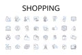 Shopping line icons collection. Retail therapy, Buying spree, Consumer culture, Retail therapy, Splurging spree, Bargain Royalty Free Stock Photo