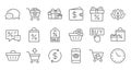 Shopping line icons. Gift, Percent sign and Sale discount. Linear icon set. Vector